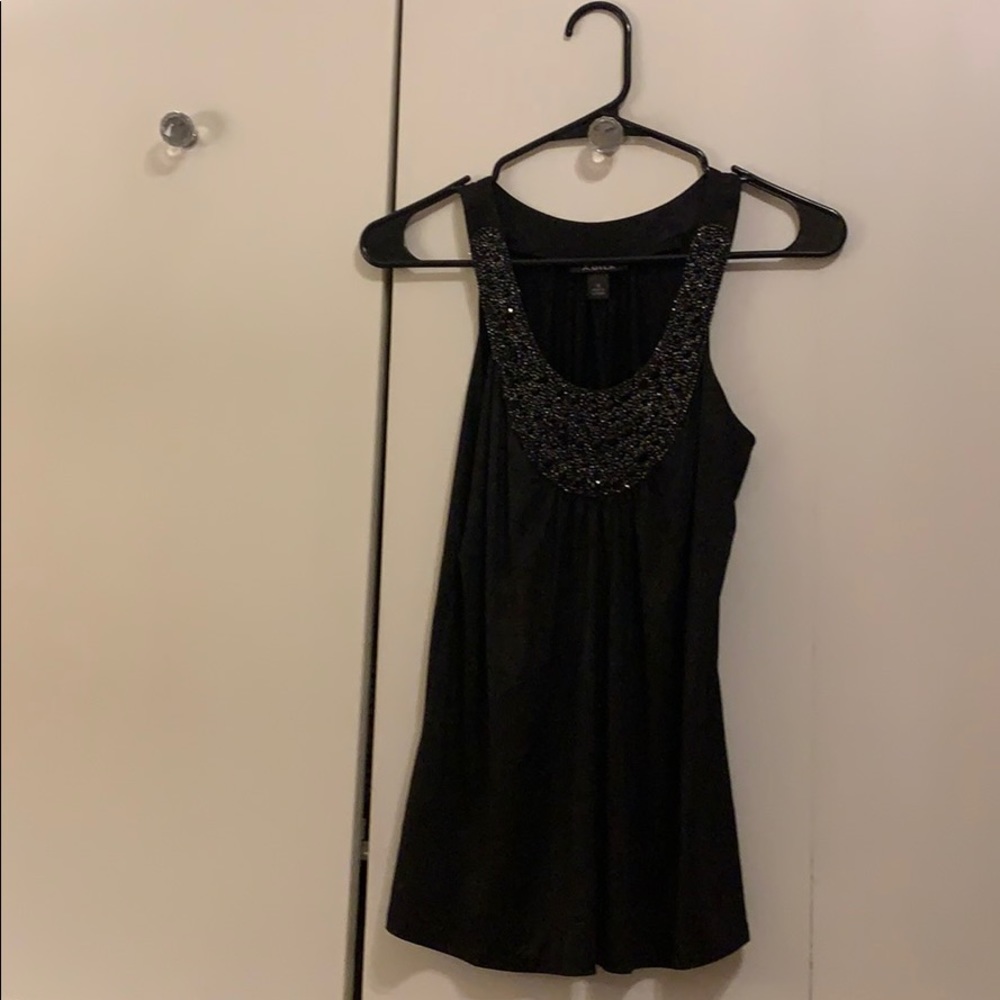 Black silky blouse